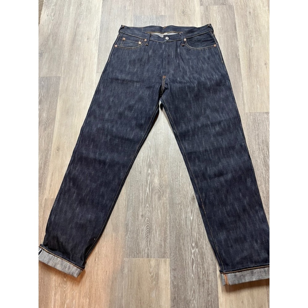 Evisu Heritage Seagull Selvedge Denim Baggy Jeans Japanese Rippled Indigo Sz 38
